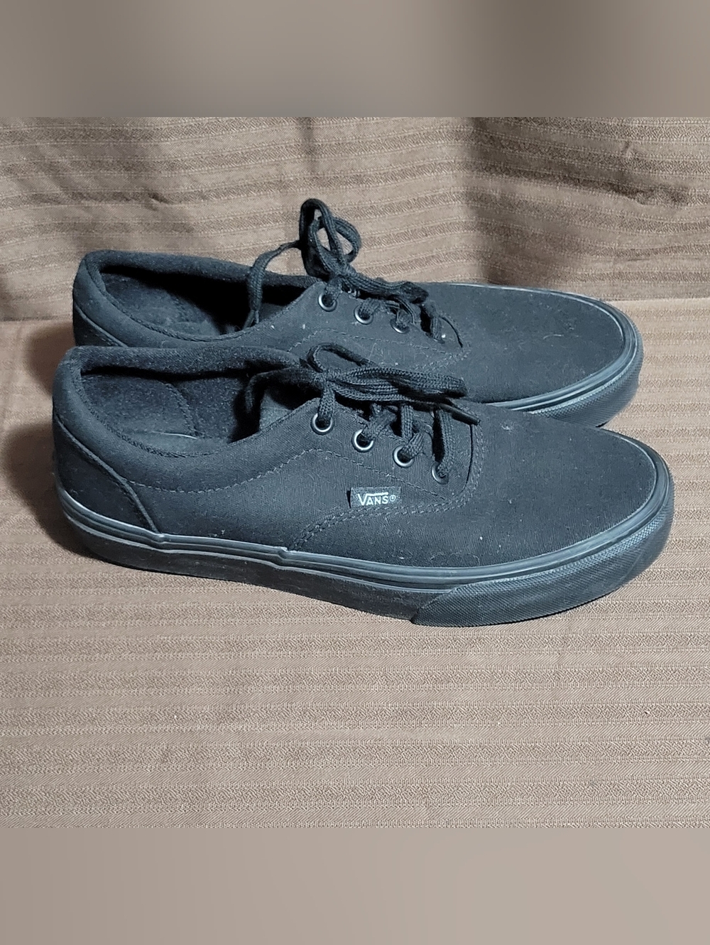 Vans Womens Black Canvas Low-Top Sneakers